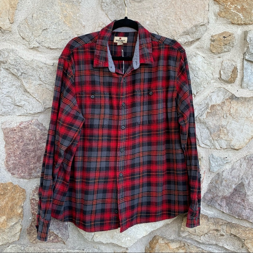 Woolrich Red Flannel Buttondown Size Xxl - image 3